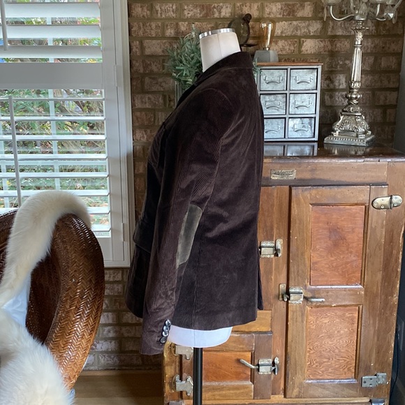 MABRUN ITALY LUXURY VINTAGE HEAVY CURDUROY BLAZER JACKET 44 US 10 ELBOW PATCHES - Picture 4 of 9